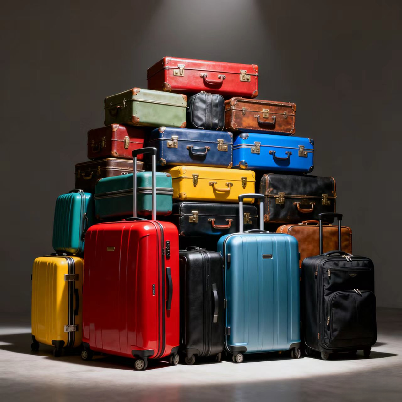 ANBOKE组合复古风铝框证件位防盗ins旅行箱PC登机箱B1-100ff