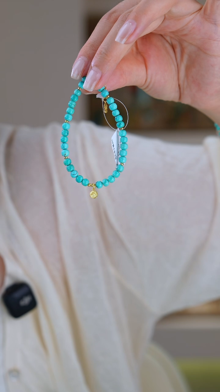 银S925镀金镶嵌绿松石手链多样性发货