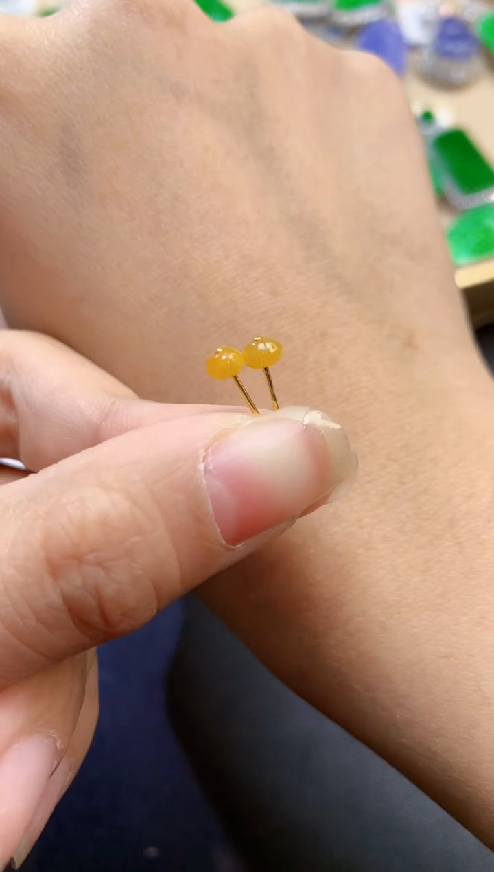 【闪购商品】翡翠耳饰18K金镶嵌多样性发一件2993