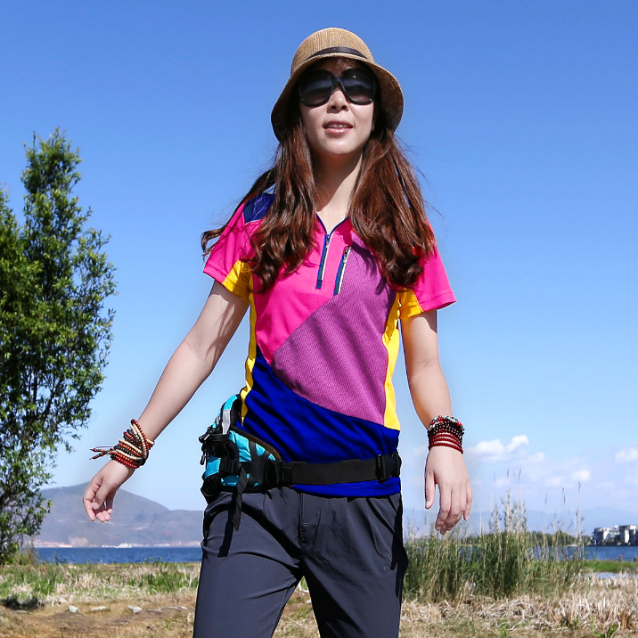 户外速干立领短袖女