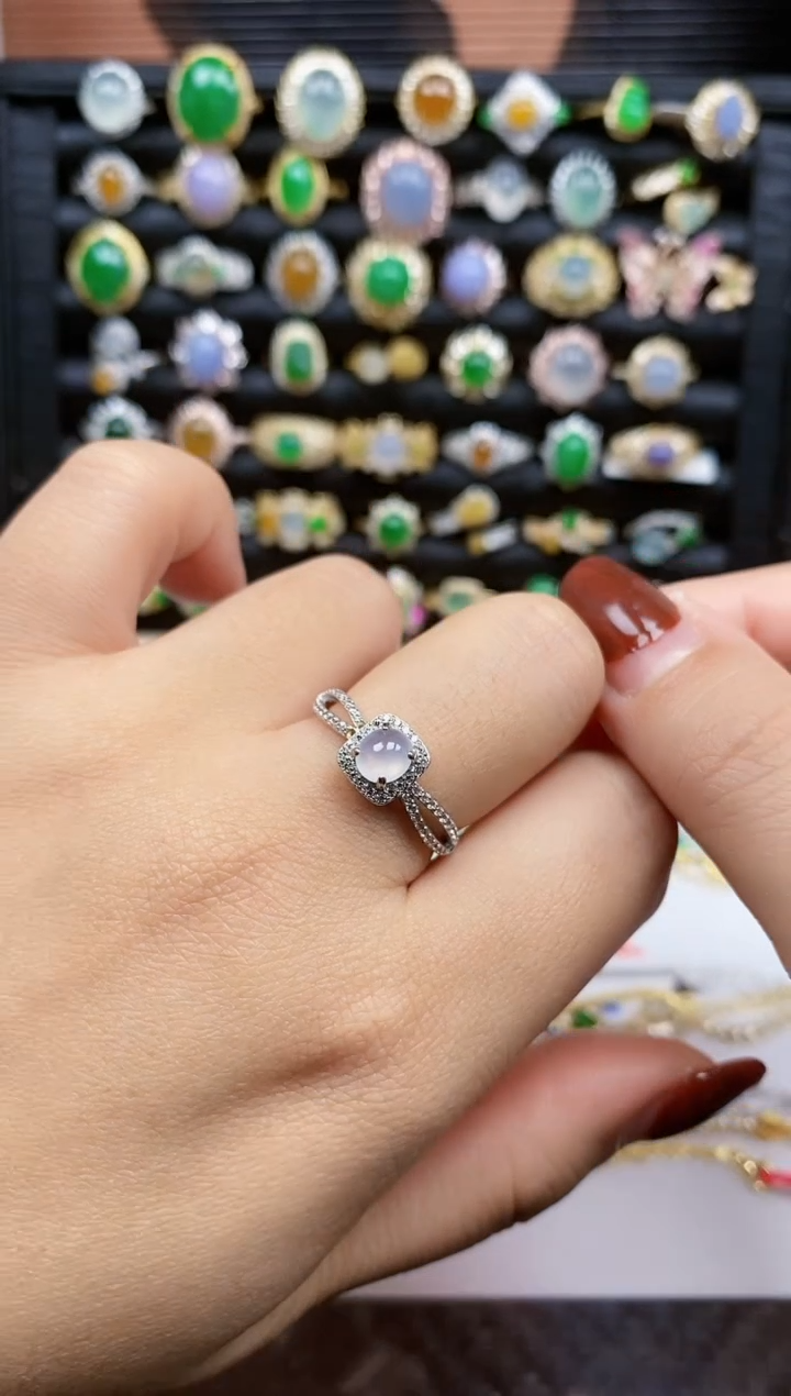 银S925镶嵌戒指翡翠331