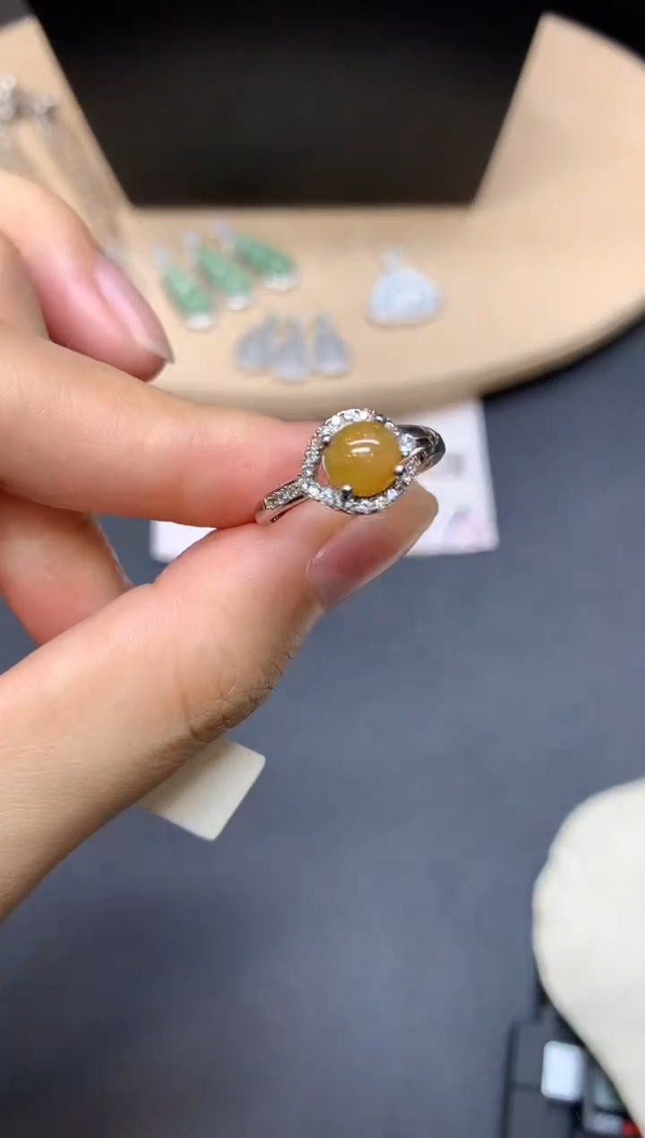 【闪购商品】翡翠戒指银S925镶嵌蛋面【无服务费】