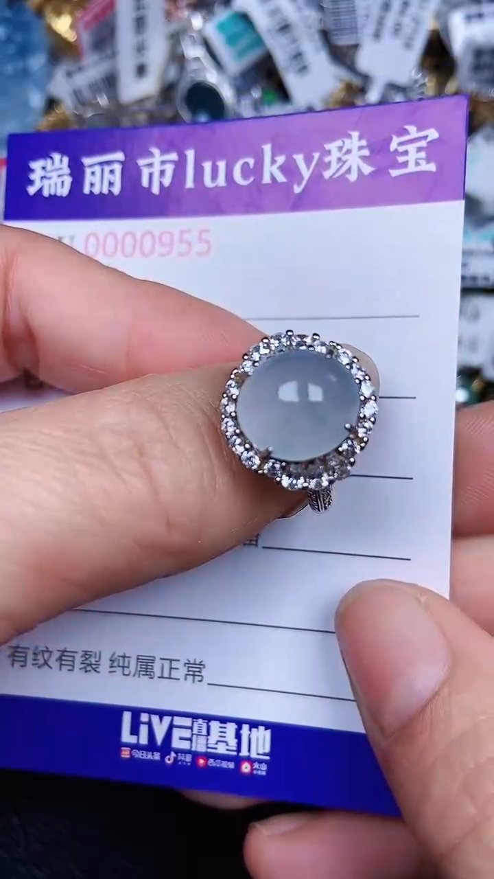 颈饰银S925镶嵌翡翠0955