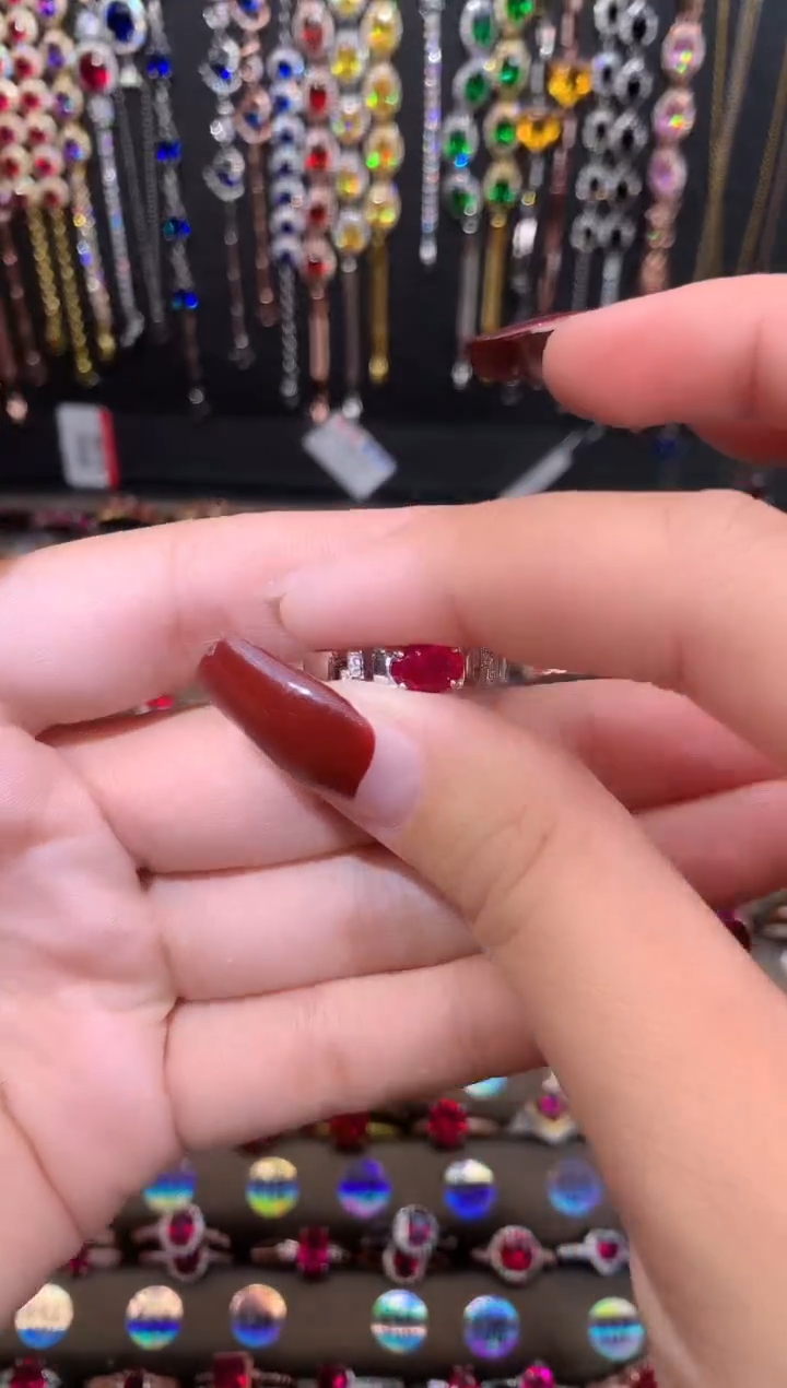 【闪购商品】红宝石戒指银S925镶嵌银色