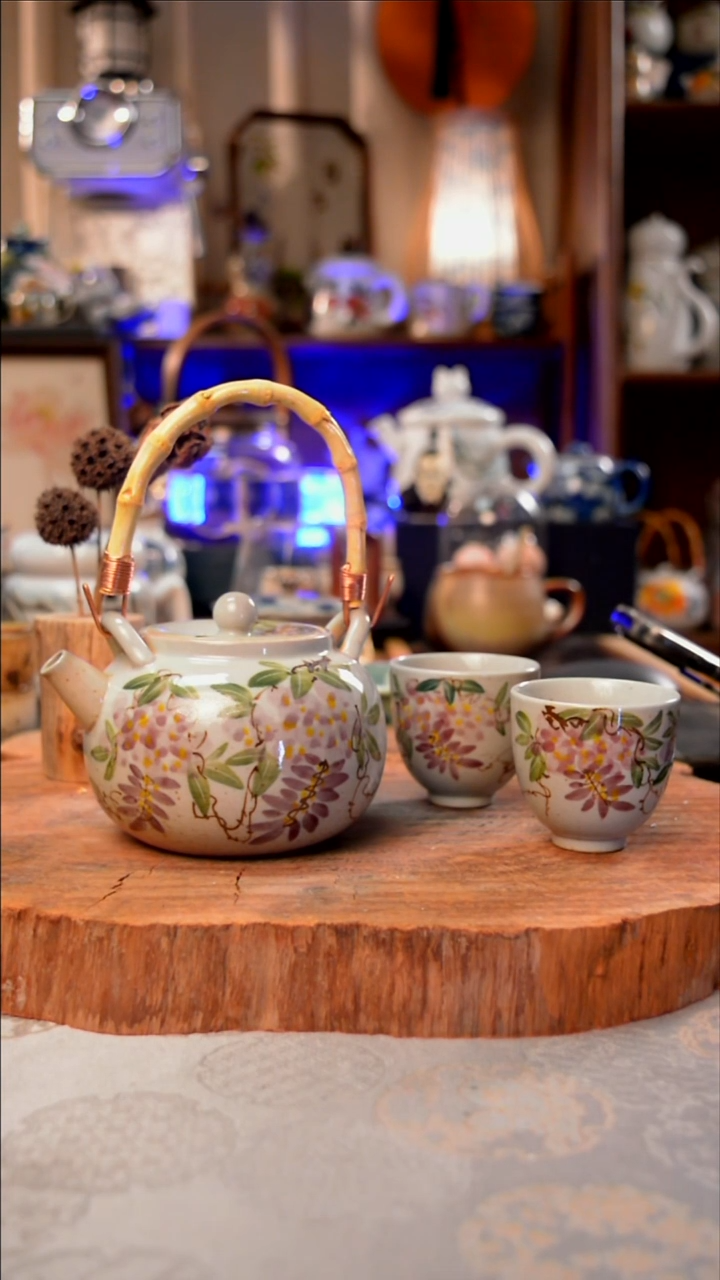 杯子紫藤花手工手绘手工手绘