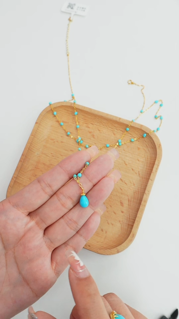 绿松石未镶嵌项链发货一件