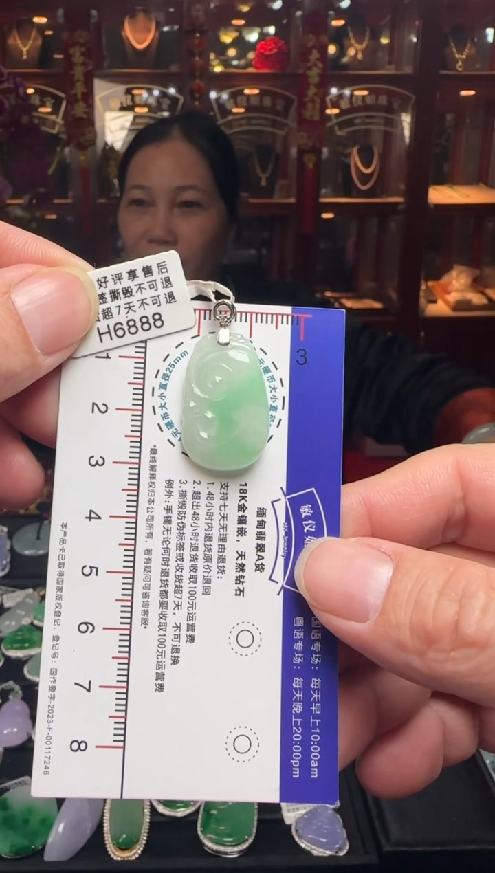 【闪购商品】翡翠颈饰18K金镶嵌H6888 如意