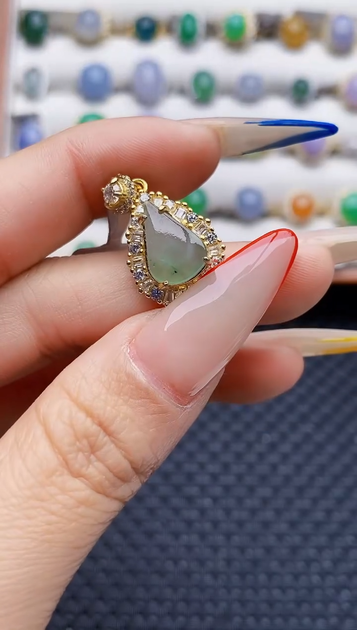 银S925镶嵌戒指翡翠1649