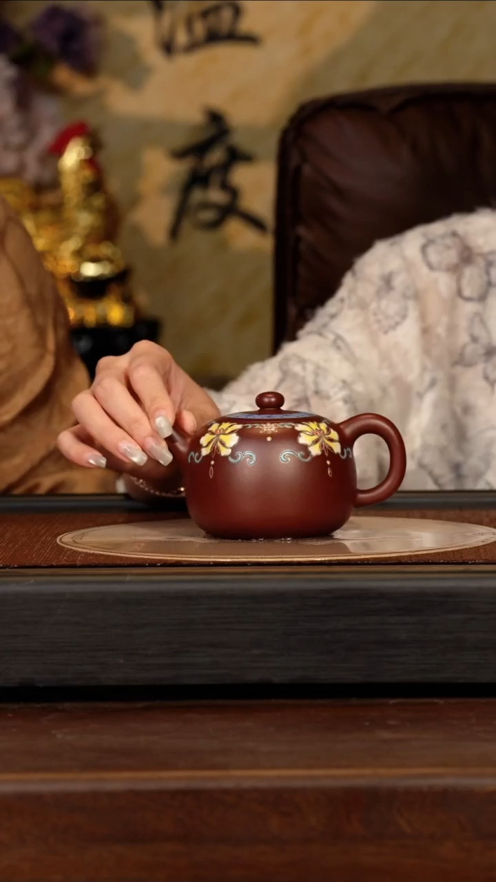 茶壶紫砂宜兴紫砂QYJ 贵妃紫袍 珠圆玉润  