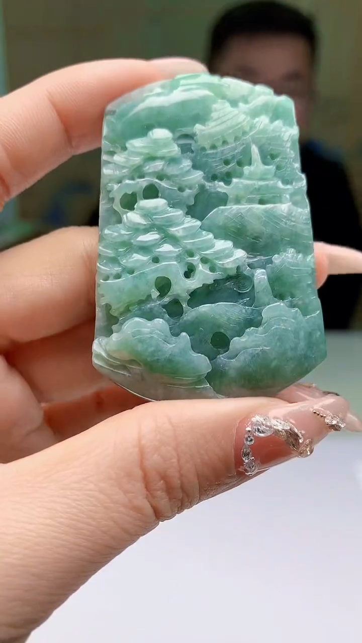 【闪购商品】定制翡翠未镶嵌5152ty-毛货挂件67