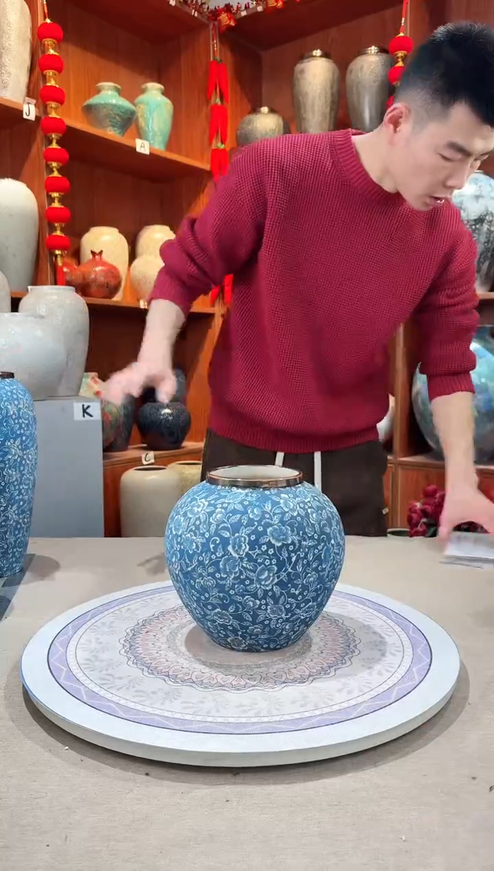 【闪购商品】瓶陶瓷花瓶 无花 芙蓉青花小号