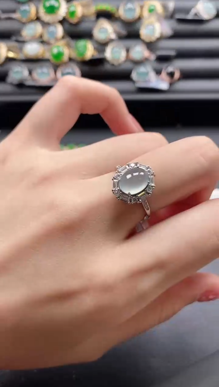 【闪购商品】翡翠戒指银S925镶嵌11111