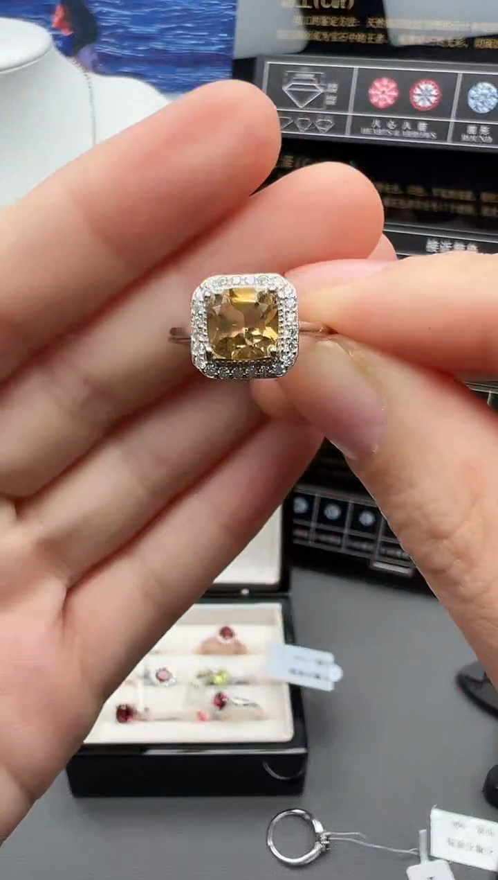 银S925镶嵌戒指水晶105