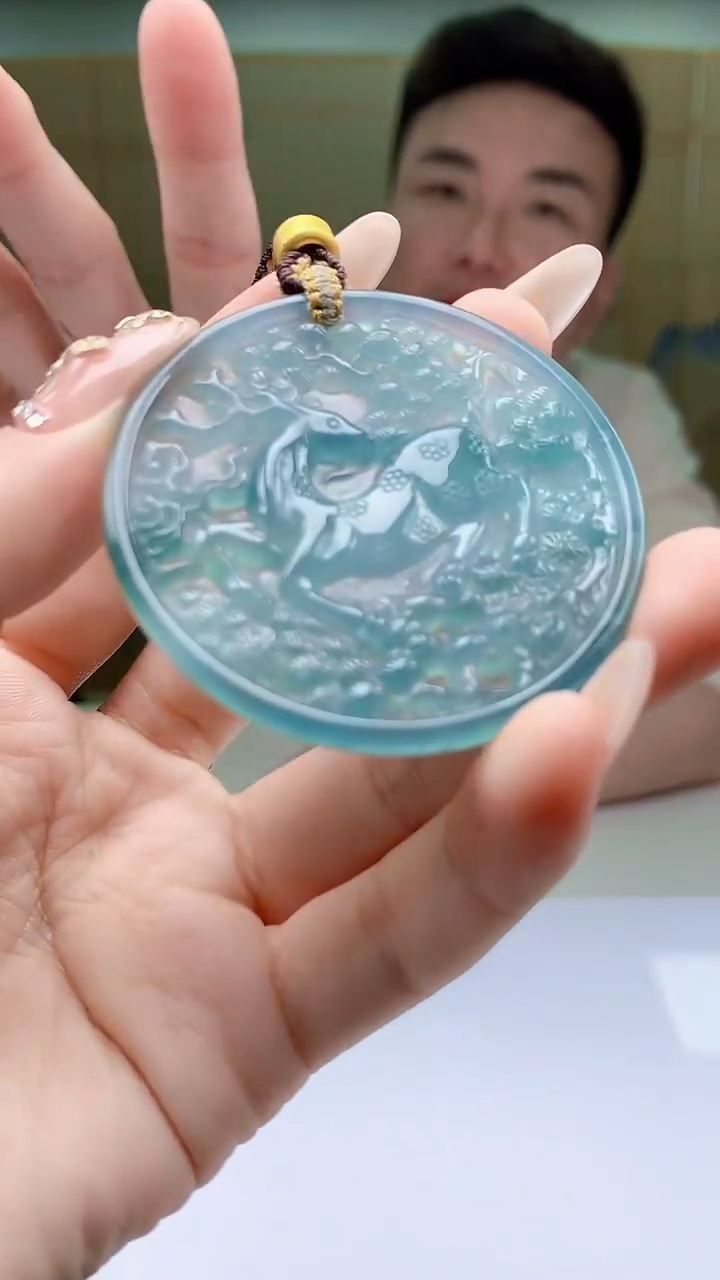 【闪购商品】定制翡翠未镶嵌4990ty-毛货挂件214