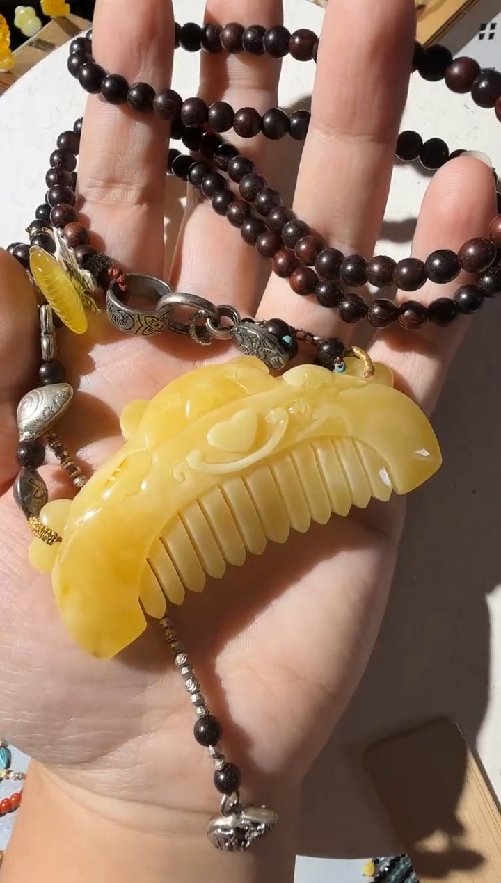 【闪购商品】蜜蜡项链未镶嵌蜜蜡梳子项链