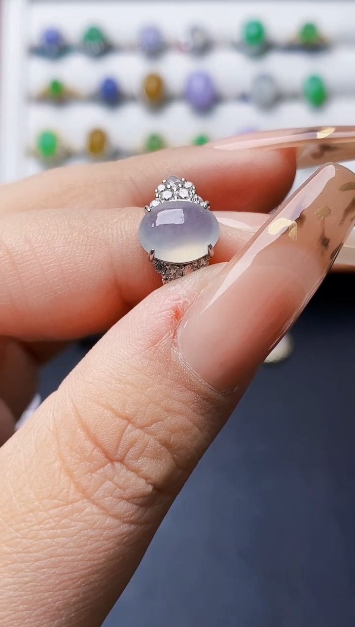 银S925镶嵌戒指翡翠0582