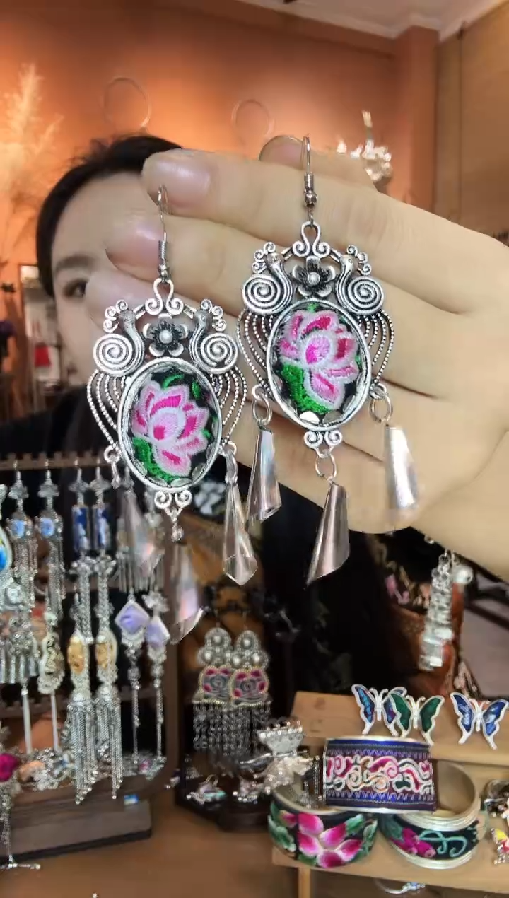 刺绣纯手工民族风耳环