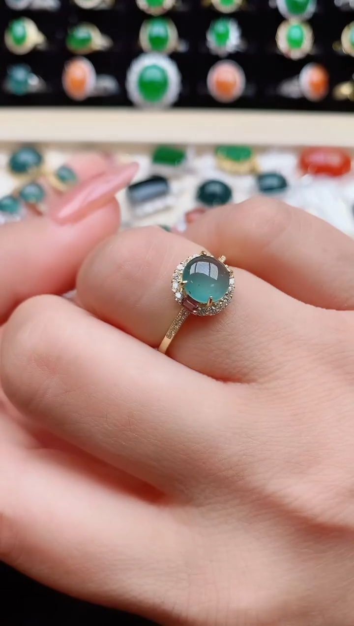 【闪购商品】翡翠戒指银S925镶嵌50855