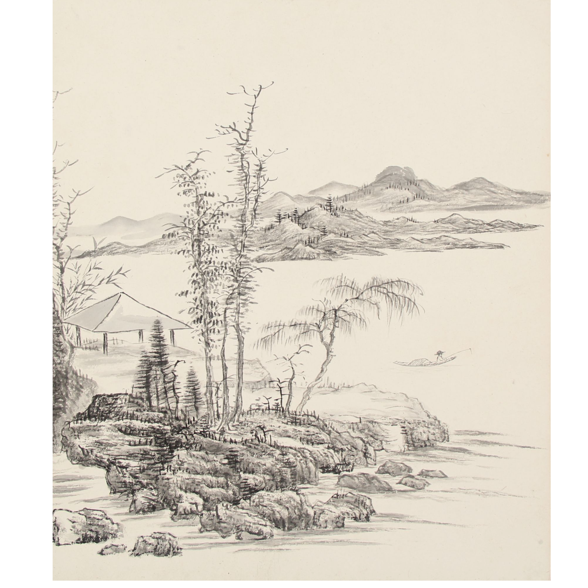 LOT.2795 《山水》34*30cm 纸本水墨托片