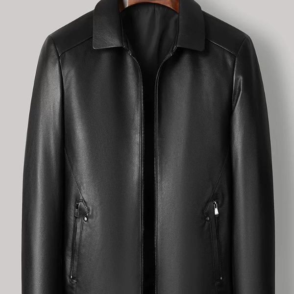 新款男士高端孤品商务秋冬外套夹克上衣老阿爸春秋秋季翻领高档