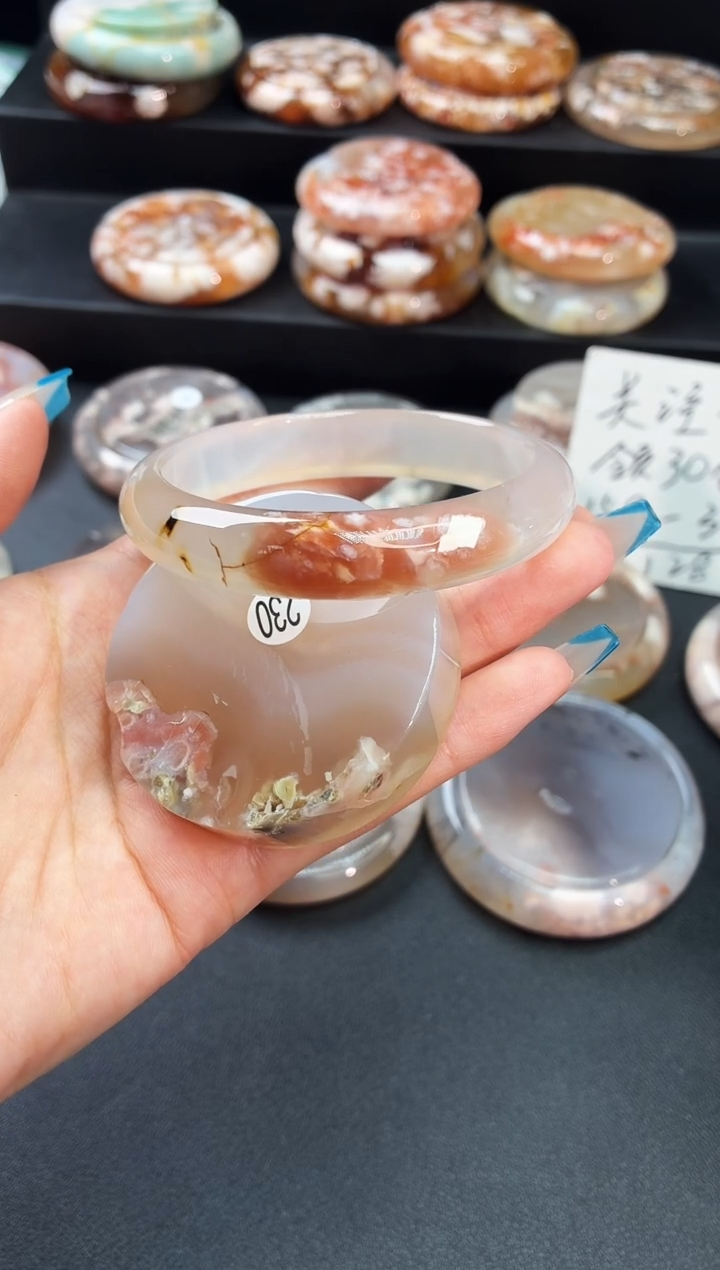 手镯玛瑙/玉髓未镶嵌紫*瑶石英质玉58圈57/58带(赠送镯心)