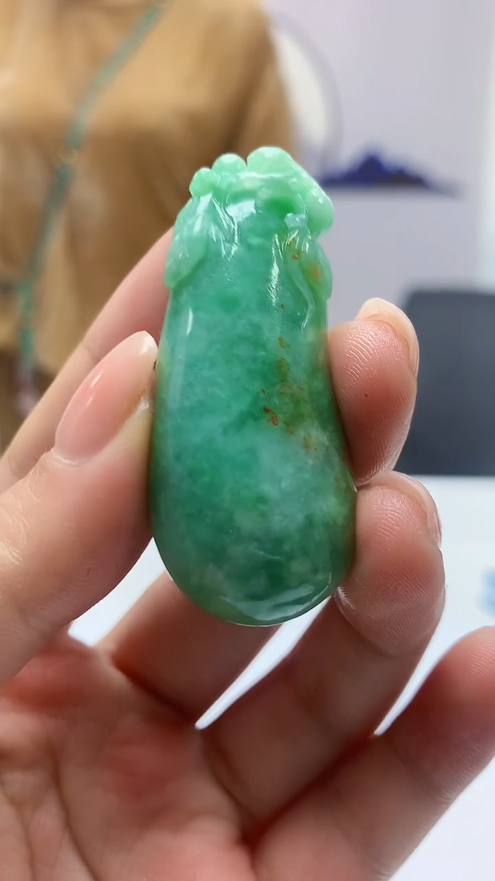 【闪购商品】定制翡翠未镶嵌4829ms-毛货挂件87