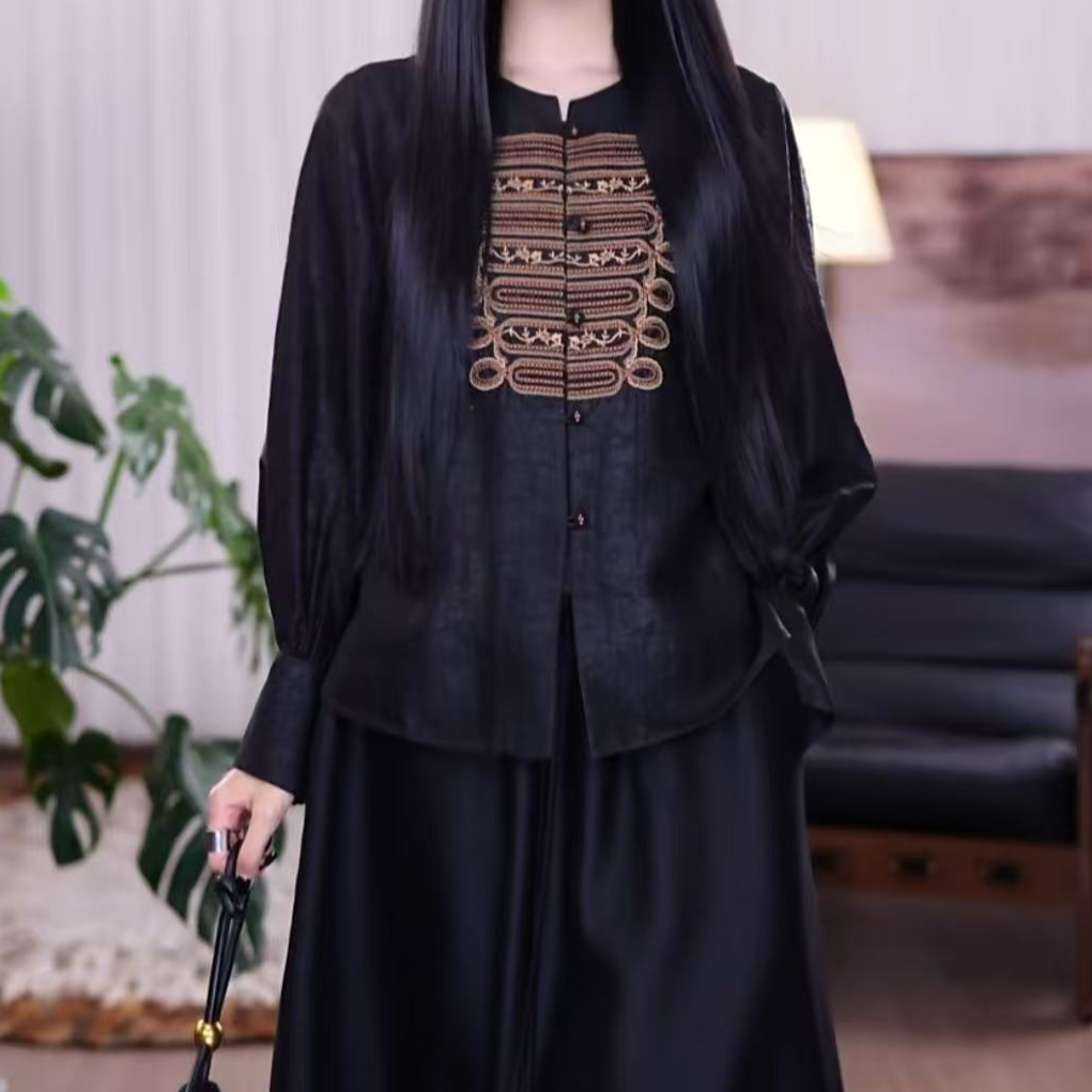 『君屹』100%桑蚕丝休闲显瘦气质长袖百搭上衣