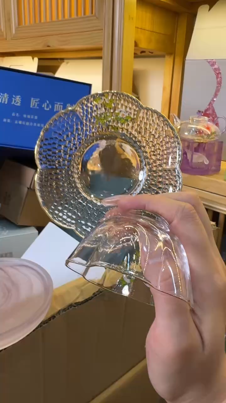 梨花白燕花瓣杯碟000