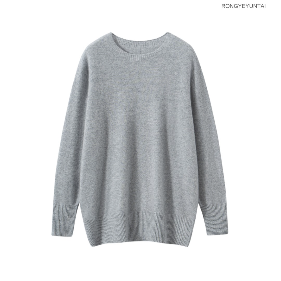 100%山羊绒圆领一线成衣基础款羊绒衫女235克