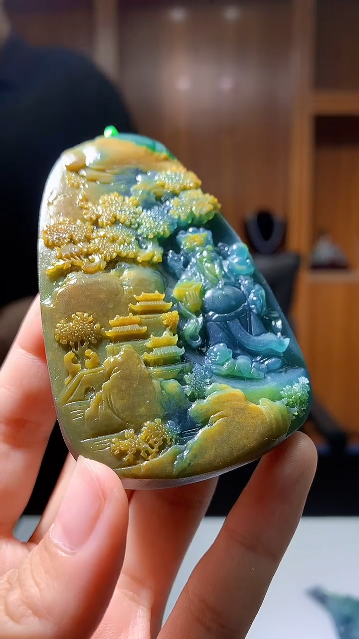 定制翡翠未镶嵌1022hm-毛货挂件(赠珠链)37