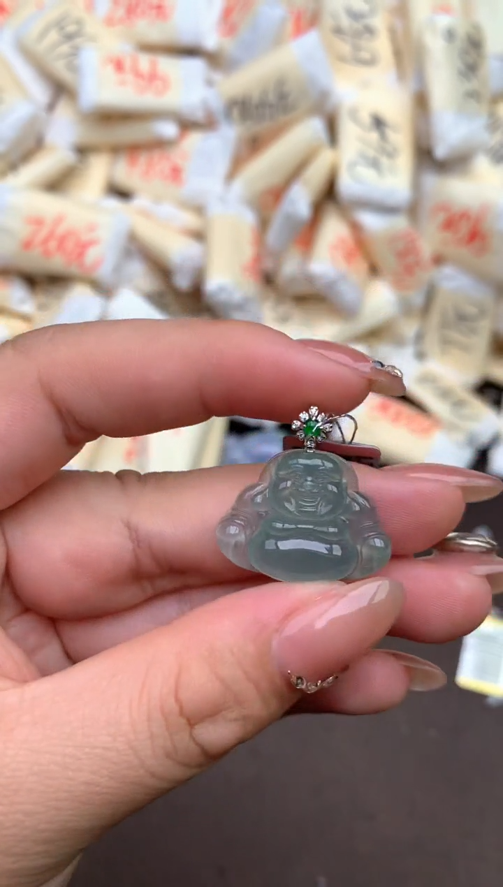 【闪购商品】翡翠挂件18K金镶嵌—