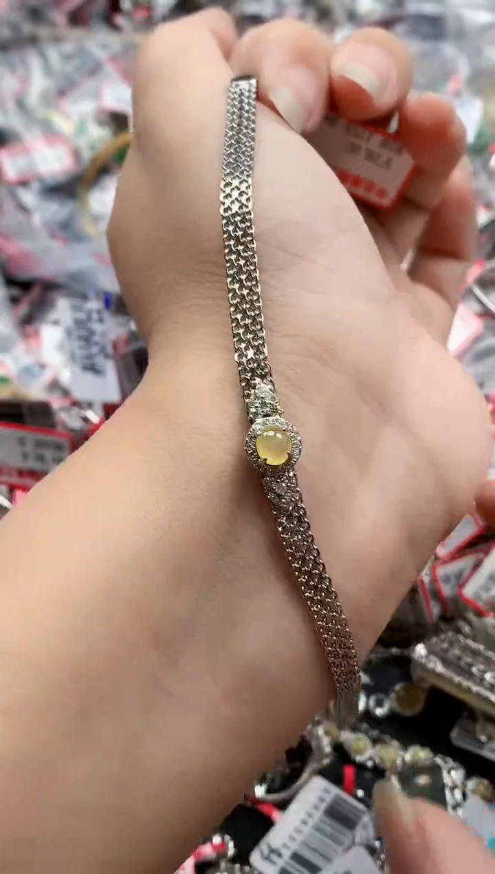 银S925镶嵌戒指翡翠天然A货缅甸翡翠