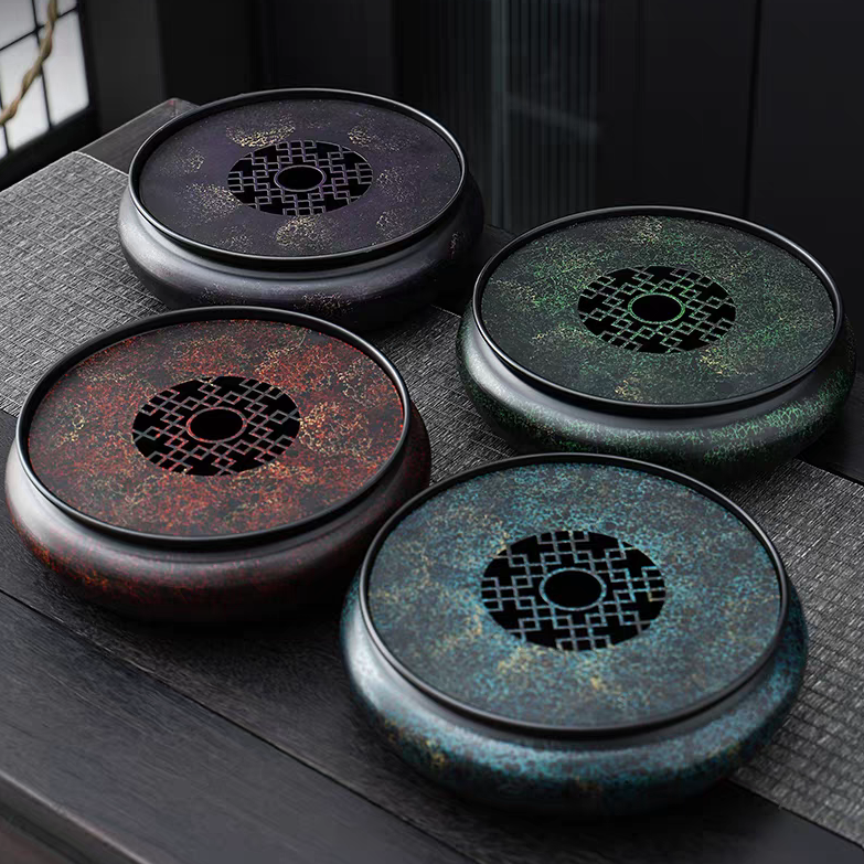 【老王】老铁漆器盛水壶承-4色可选 尺寸20*5.5cm