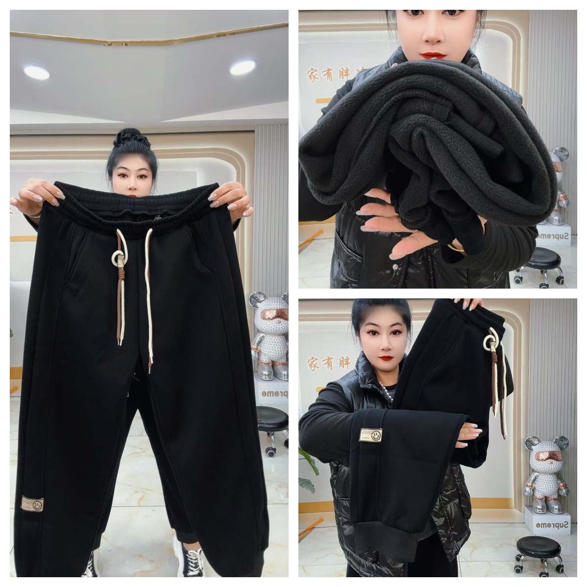 6062福利款加厚奥粒绒贴标卫裤