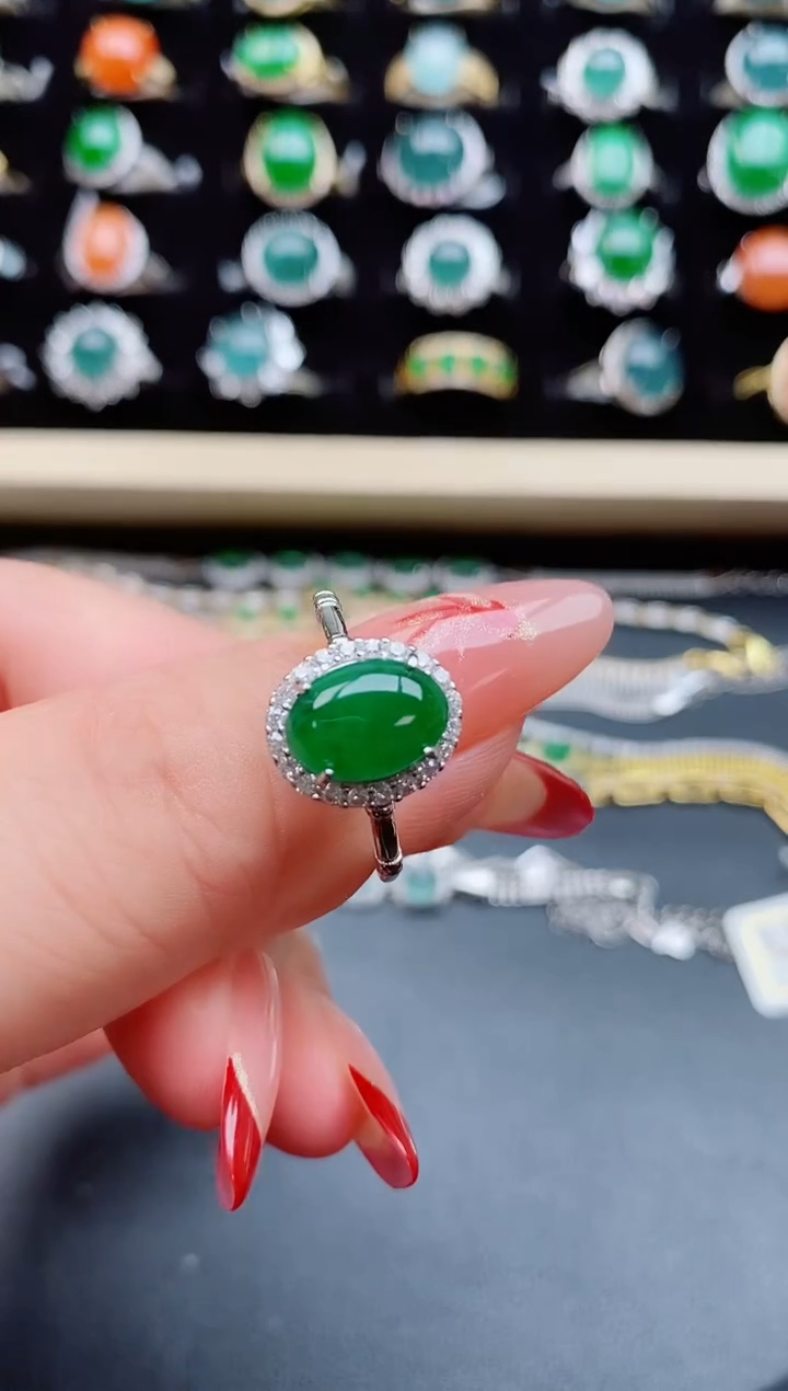 【闪购商品】翡翠戒指银S925镶嵌321321