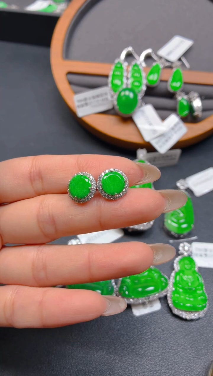 银S925镶嵌挂件翡翠11