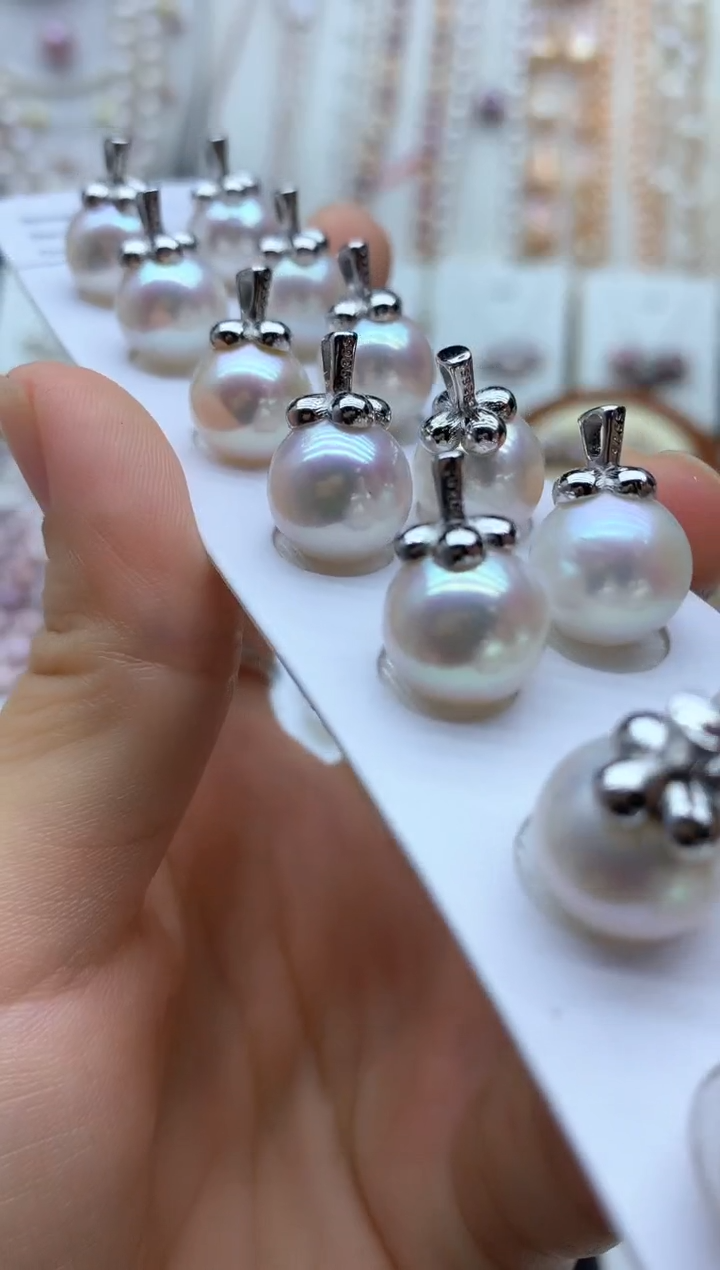 淡水珍珠银S925镶嵌吊坠(不含链)多样性发其一非无暇