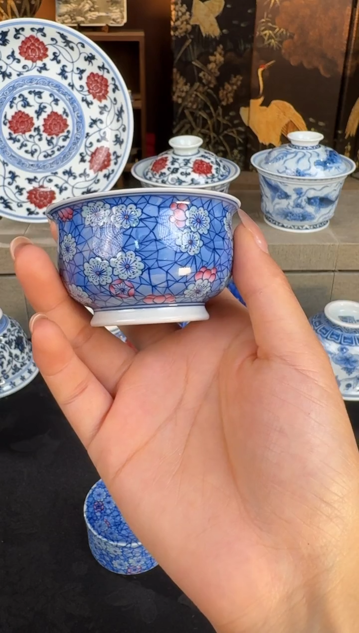 杯空山明月冰梅小炉式杯