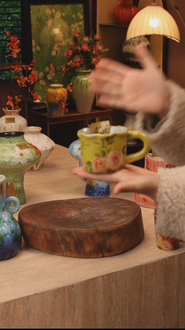 陶瓷景德镇设计师手作花器摆件侘寂风436