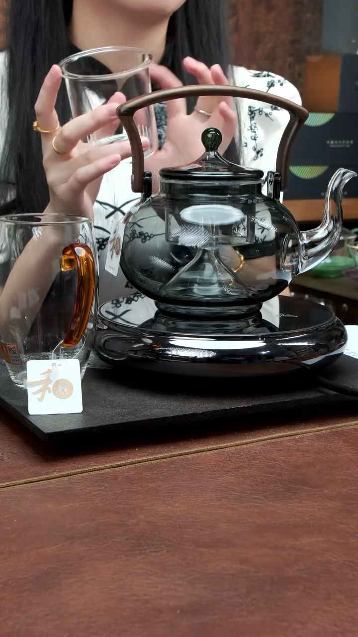 鼓韵电陶炉1300w+禾钺壶烟灰+清源杯琥珀