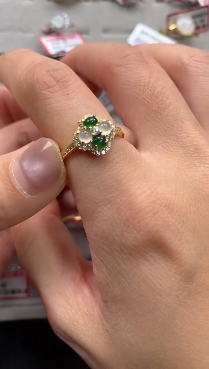 【闪购商品】翡翠戒指银S925镶嵌11111--4