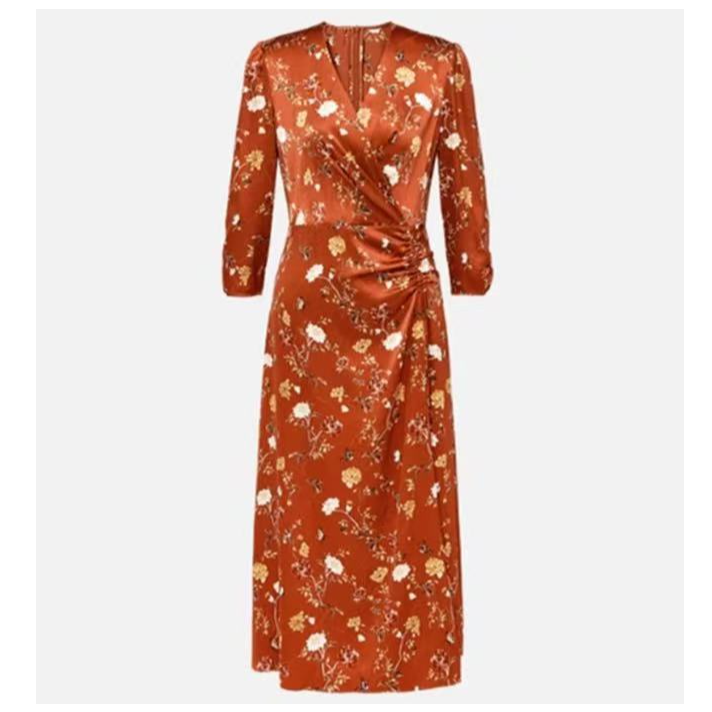 GXO夏季新品国风牡丹连衣裙女抽褶茶歇裙LYQ0028