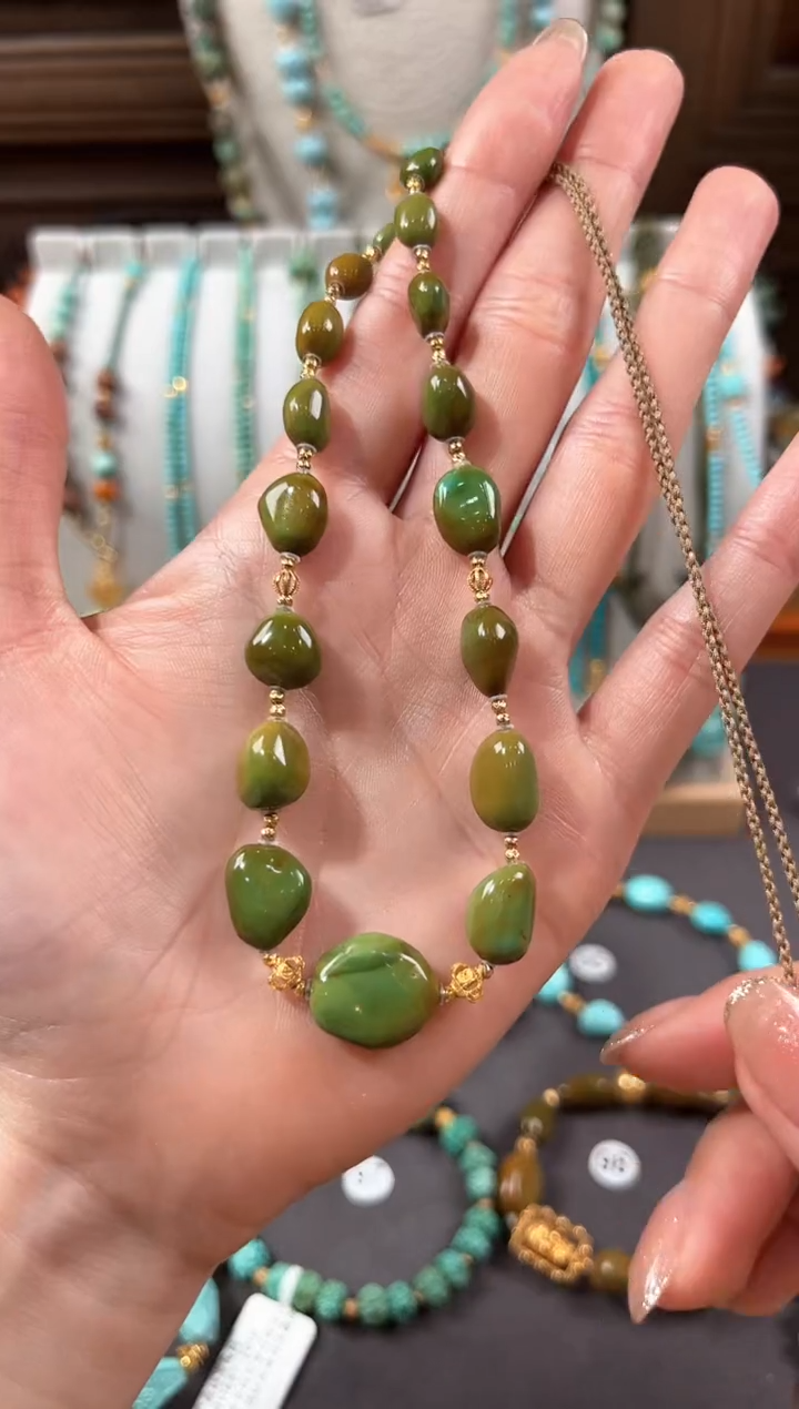 【闪购商品】绿松石颈饰18K金镶嵌绿松石项链