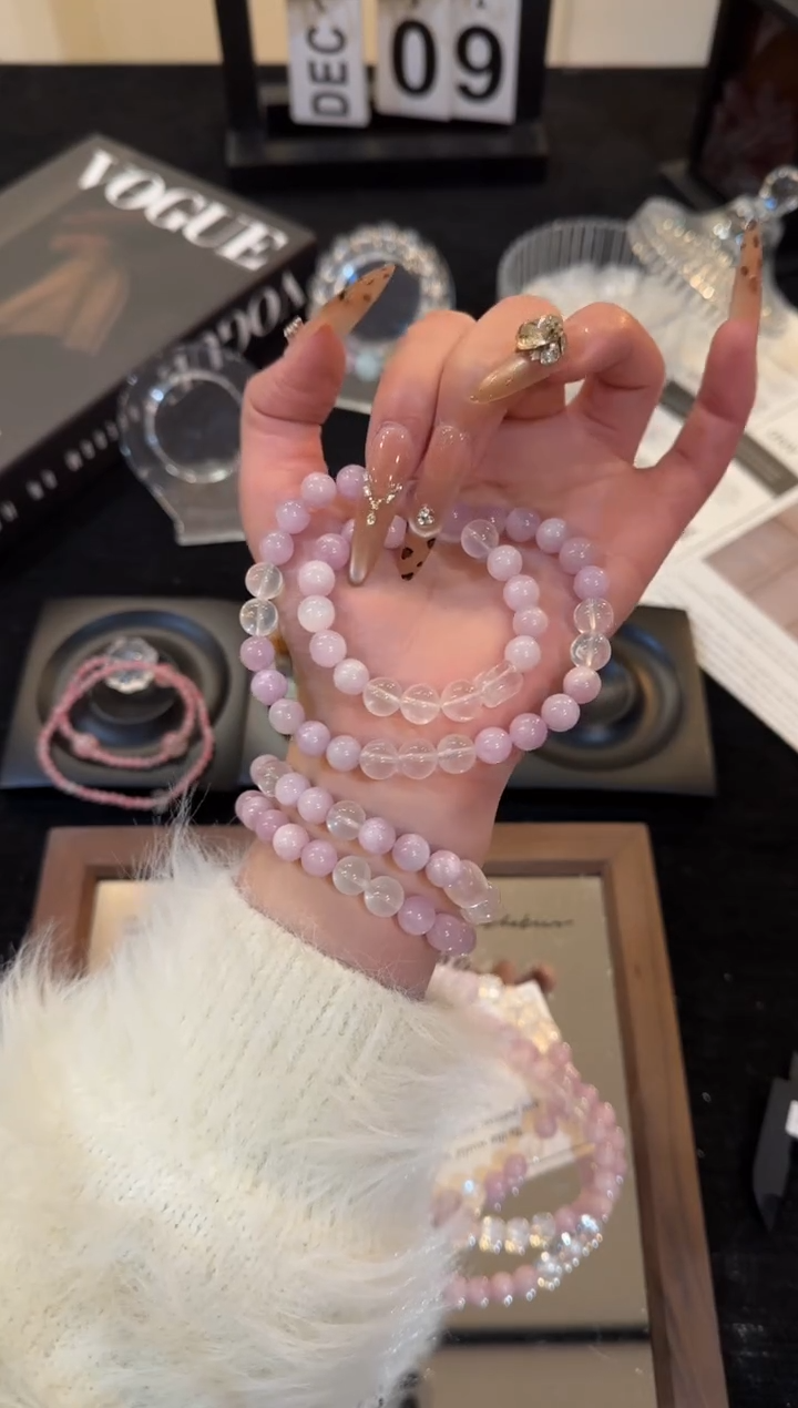 未镶嵌锂辉石手串紫锂辉双圈x3603