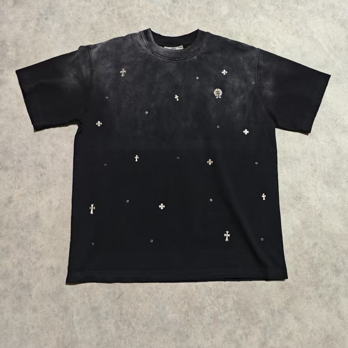 莫测十字满天星黑色渐变T恤