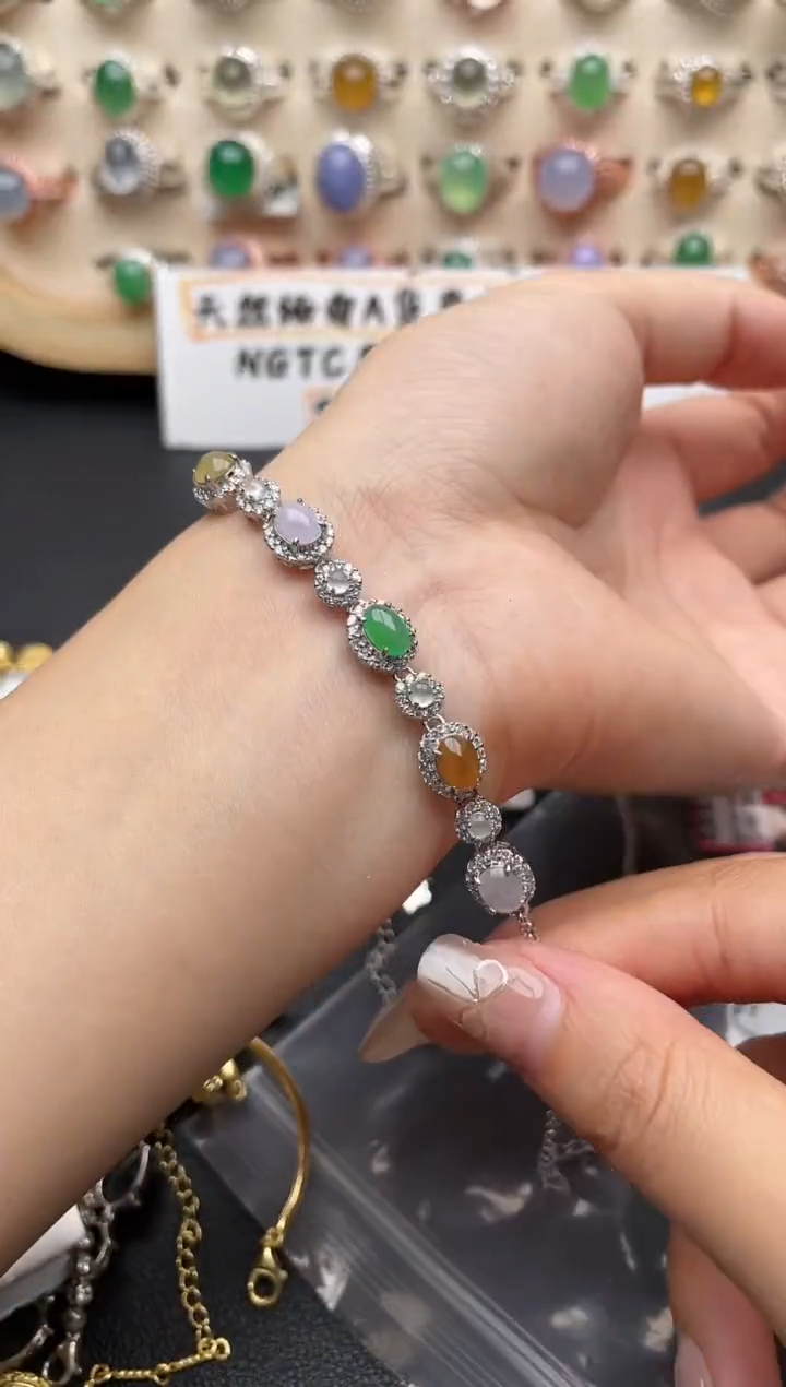 【闪购商品】翡翠银S925镶嵌戒指一物一证一礼盒