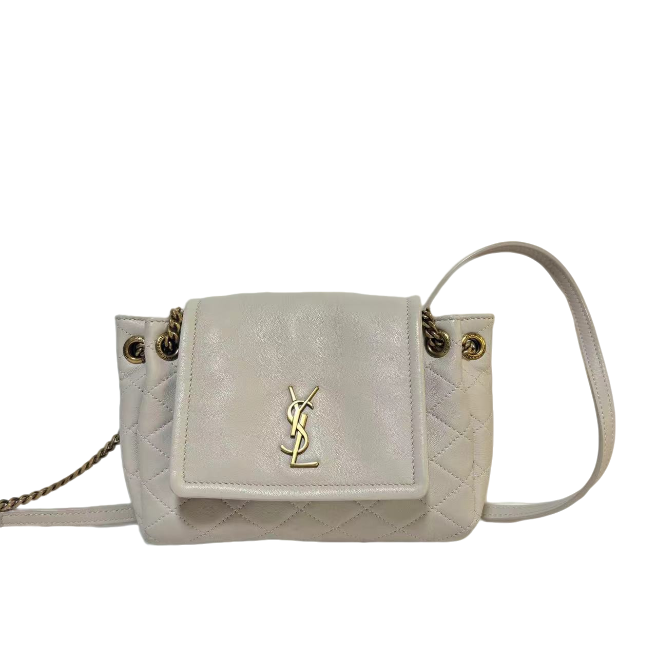 95新 YSL/圣罗兰 YSL/圣罗兰 白色nolita 斜挎包bwz10619