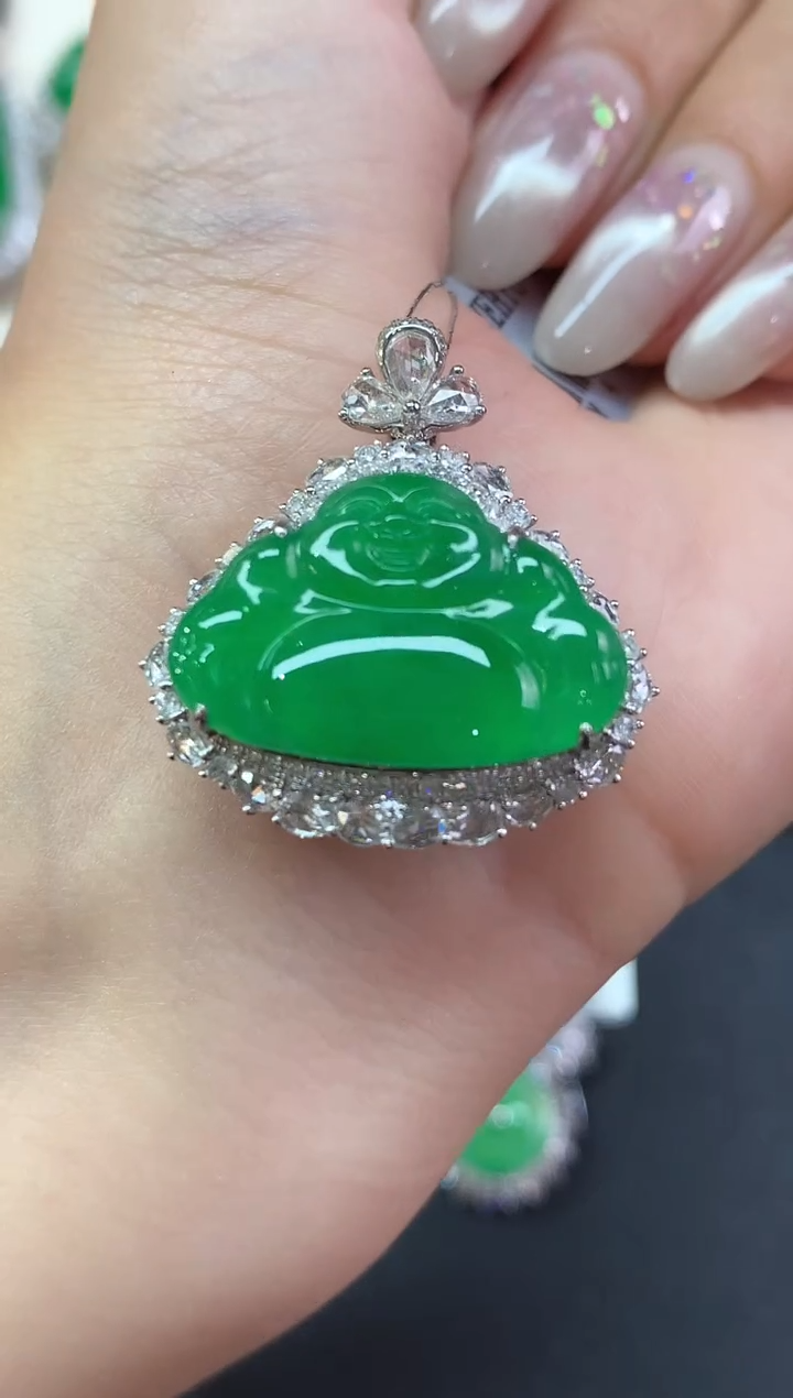 翡翠18K金镶嵌吊坠(不含链)吊坠(不含链)|58000
