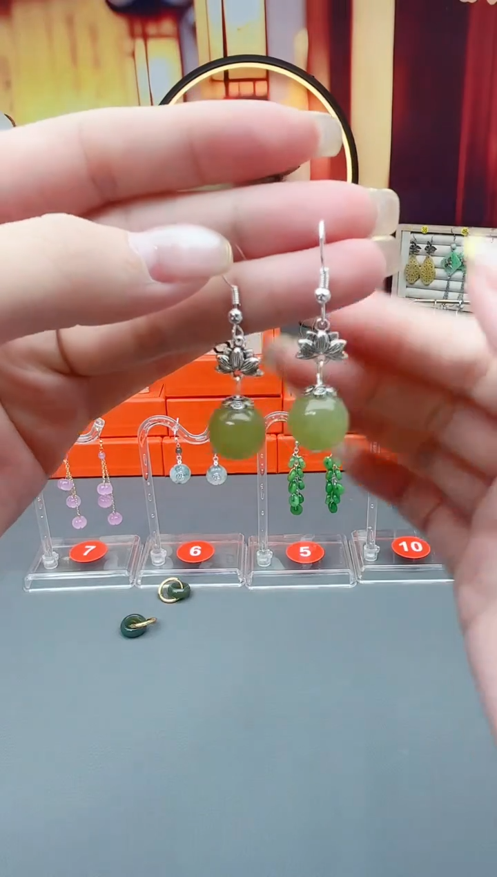 未镶嵌东陵石耳饰427