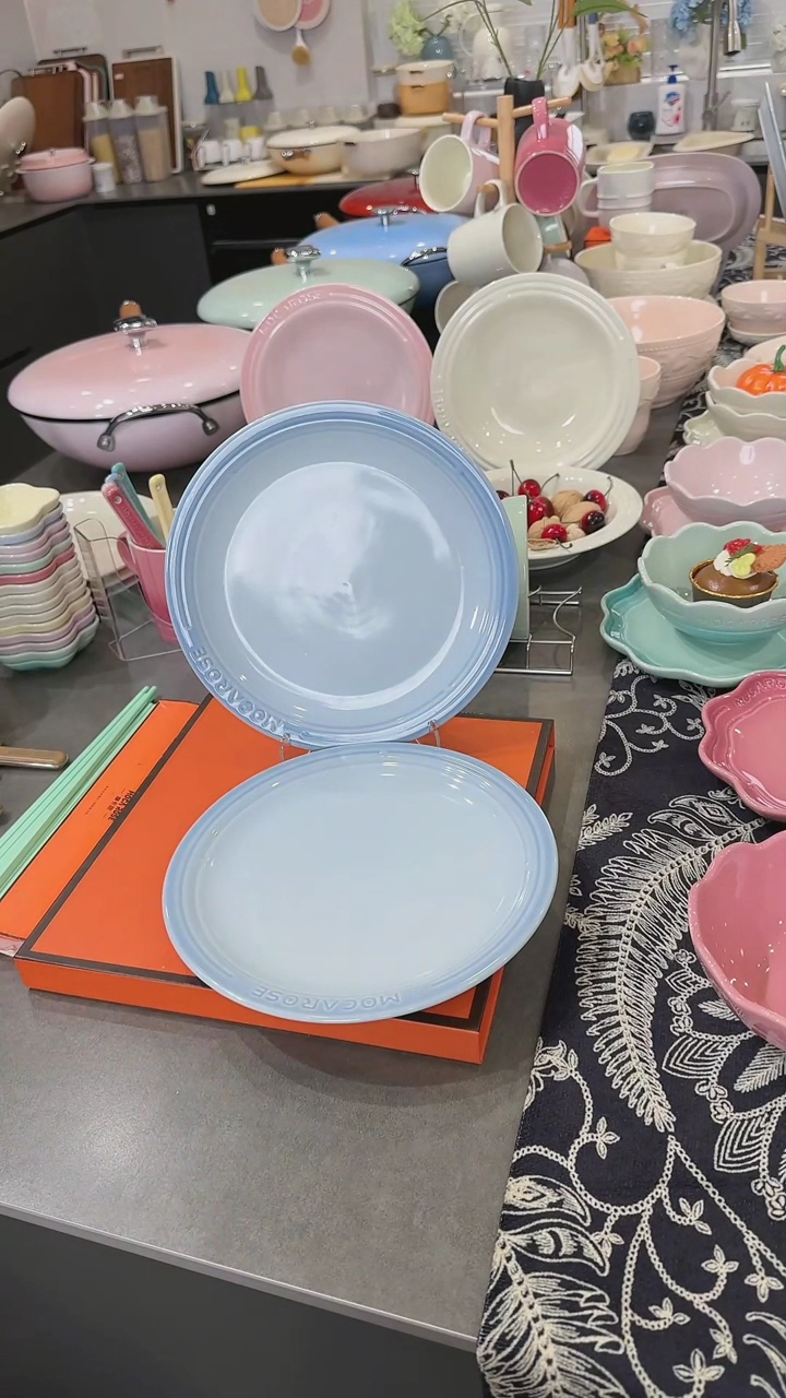 【闪购商品】瓷【2个装】尼罗蓝浅盘23cm-9英寸